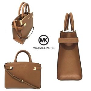 LARGE MICHAEL KORS KARLA BROWN SATCHEL LIMTED NWT